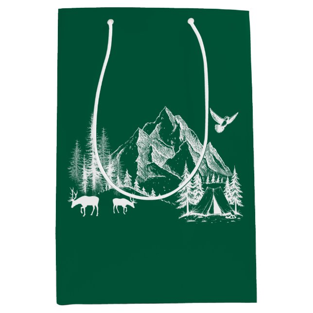 Mountain Camping Adventure Wilderness Nature Medium Gift Bag (Front)