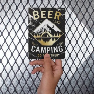 Mountain Camping & Beer Postcard