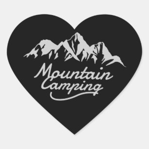 Mountain Camping Heart Sticker