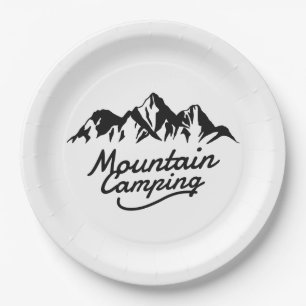 Mountain Camping Paper Plate