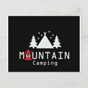 mountain camping postcard