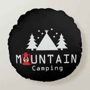 mountain camping round cushion