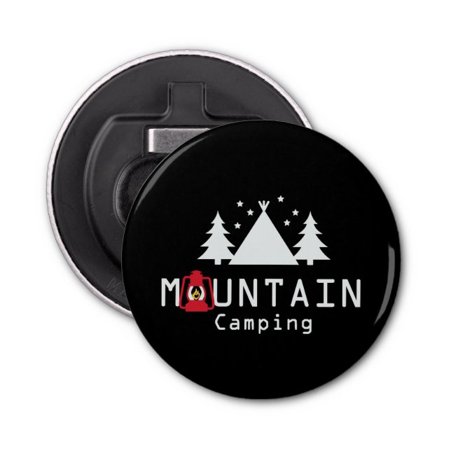 Mountain Camping Silhouettes Bottle Opener (Front)