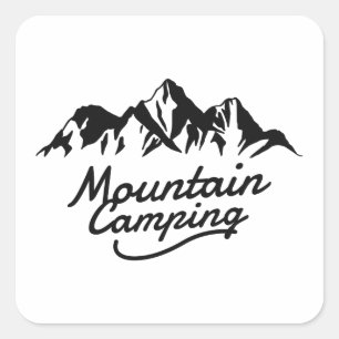 Mountain Camping Square Sticker
