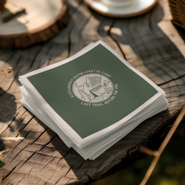Mountain Camping Weekend Bachelorette  Napkin (Mountain Camping Weekend Bachelorette Napkins)