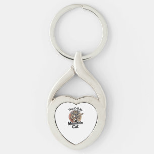 Mountain Cat Vintage Engraving Rock Graphic Tee_1 Key Ring