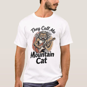 Mountain Cat Vintage Engraving Rock Graphic Tee_1 T-Shirt