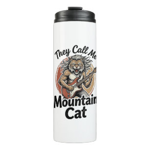 Mountain Cat Vintage Engraving Rock Graphic Tee_1 Thermal Tumbler