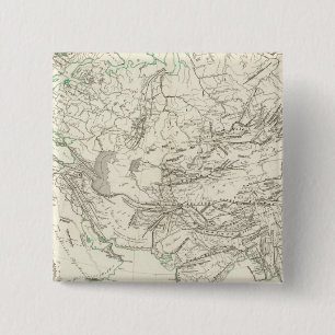 Mountain chains in Asia and Europe 15 Cm Square Badge