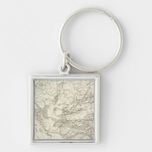 Mountain chains in Asia and Europe Key Ring