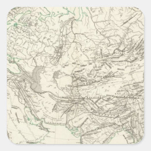 Mountain chains in Asia and Europe Square Sticker