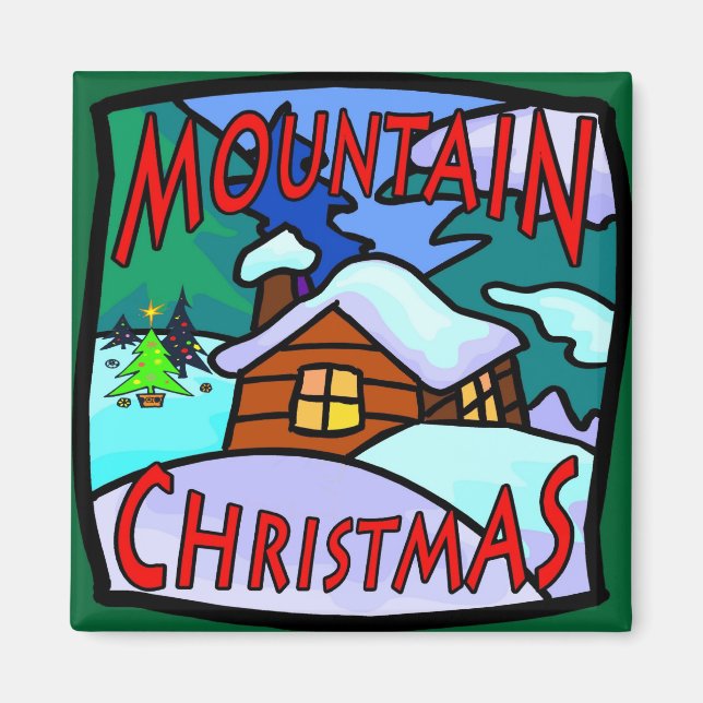 Mountain Christmas Magnet (Front)