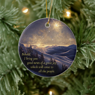 Mountain Christmas Star Ceramic Tree Decoration