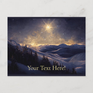 Mountain Christmas Star Holiday Postcard