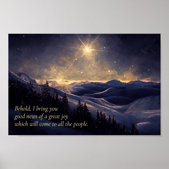 Mountain Christmas Star Poster (Front)