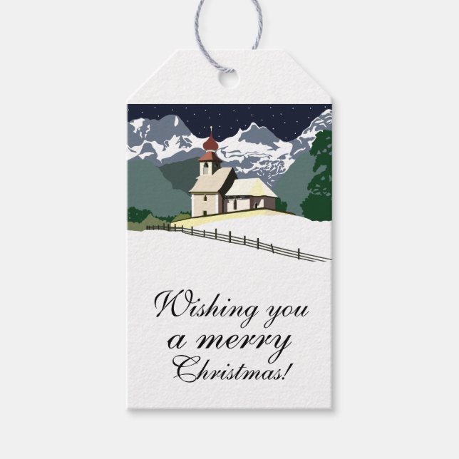 Mountain Church Christmas Gift Tags (Front)