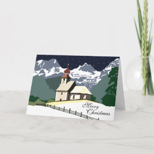 Mountain Church Christmas Holiday Card