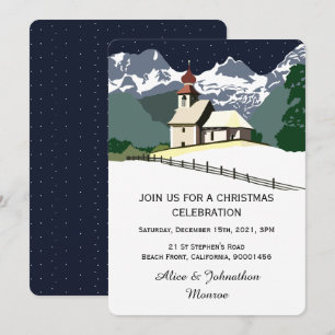Mountain Church Christmas Party Invitation