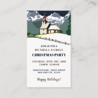 Mountain church, Christmas Party Ticket Invitation