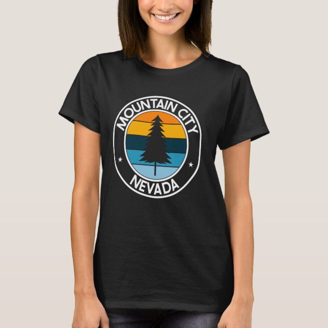 Mountain City Nevada NV USA City Pride Retro Sunse T-Shirt (Front)