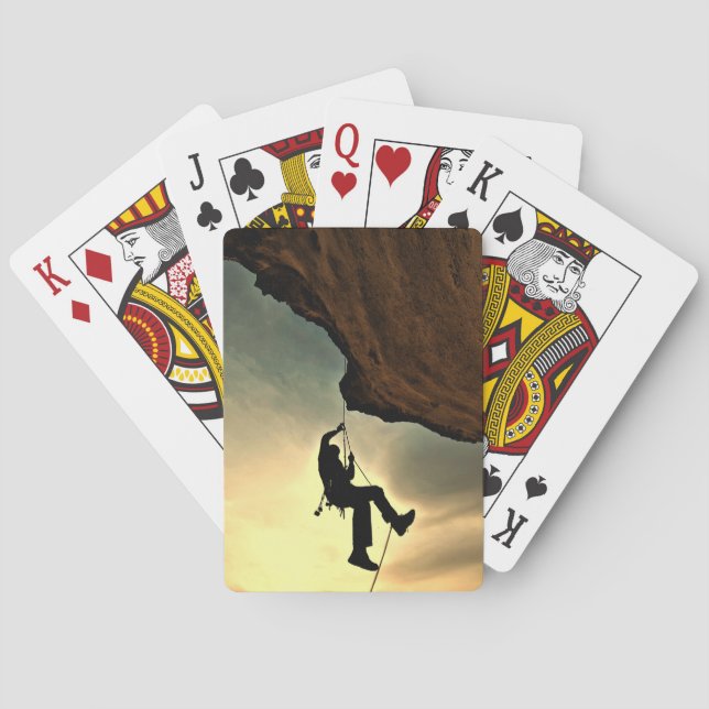 Mountain climber beautiful scenery playing cards (Back)