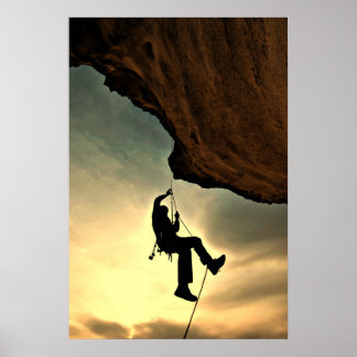Mountain climber beautiful scenery poster