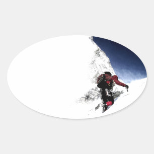 Mountain Climber Extreme Sports Oval Sticker
