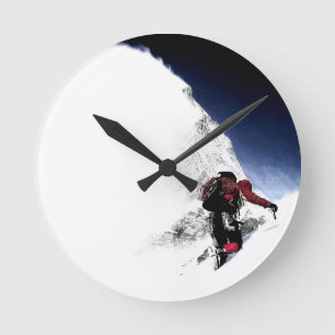 Mountain Climber Extreme Sports Round Clock