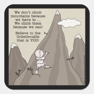 Mountain Climber Square Sticker