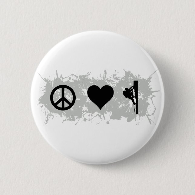Mountain climbing 6 cm round badge (Front)