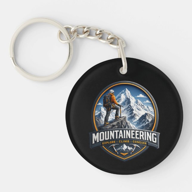 Mountain Climbing Adventure Explorer Acrylic ... Key Ring (Front)