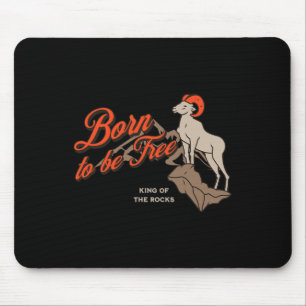 Mountain Climbing Big Horn Sheep, Vintage Outdoors Mouse Mat