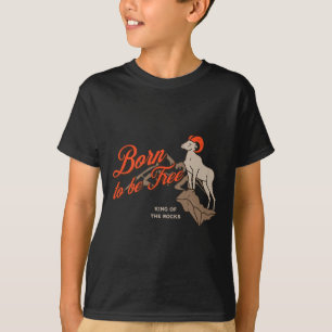Mountain Climbing Big Horn Sheep, Vintage Outdoors T-Shirt