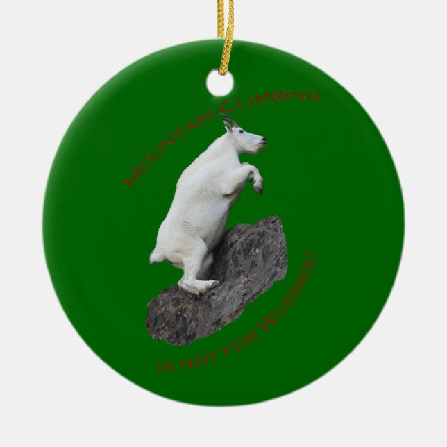 Mountain Climbing Ceramic Tree Decoration (Front)