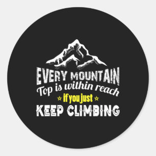 Mountain Climbing Classic Round Sticker