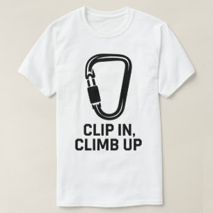 Mountain Climbing Gear Carabiner Clip In Artwork T-Shirt