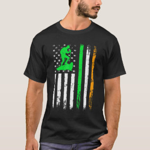 Mountain Climbing Irish American Flag St Patrick' T-Shirt