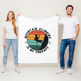 Mountain Climbing Is My Therapy Fleece Blanket