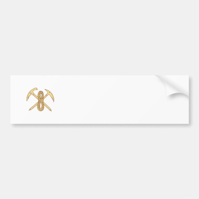Mountain Climbing Pick Ax Rope Crossed Drawing Bumper Sticker (Front)