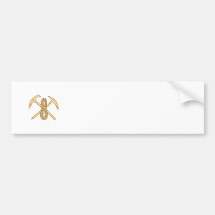 Mountain Climbing Pick Axe Rope Crossed Drawing Bumper Sticker