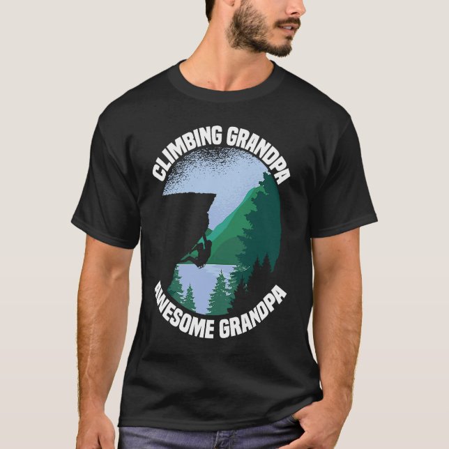 Mountain Climbing Rock Climb Grandfather Climber G T-Shirt (Front)