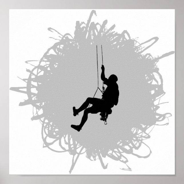 Mountain Climbing Scribble Style Poster (Front)