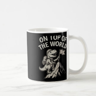 Mountain Climbing T-rex Dino Adventure Graphic  Coffee Mug