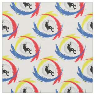 Mountain Climbing Tricolor Emblem Fabric