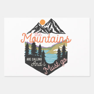 mountain collection wrapping paper sheet