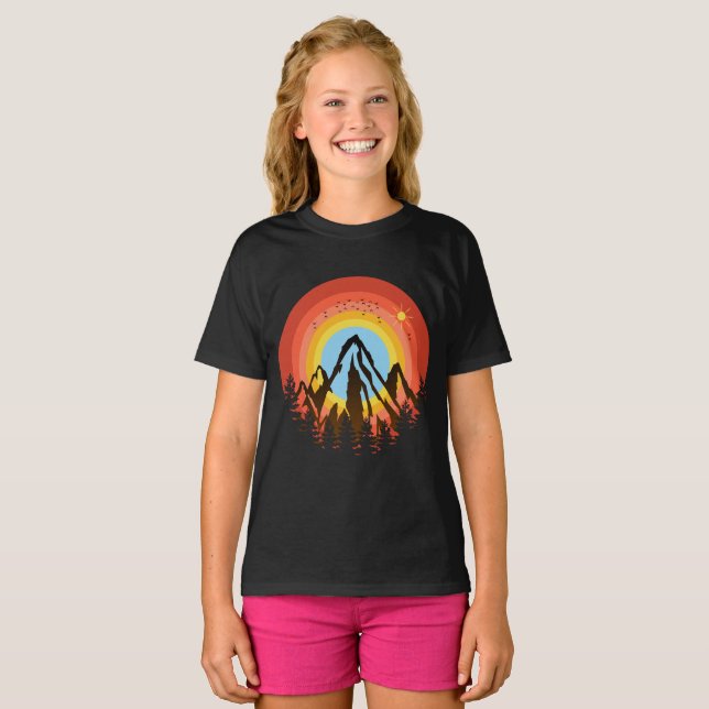 MOUNTAIN COLORFUL SUNSET T-Shirt (Front Full)