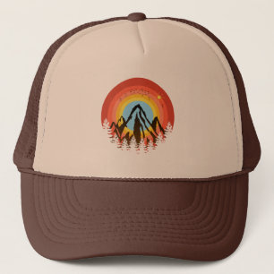 MOUNTAIN COLORFUL SUNSET TRUCKER HAT