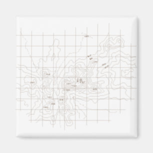 Mountain contour map - Toubkal Magnet