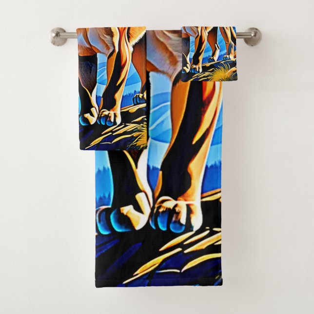 Mountain Cougar: Sunset Majesty Bath Towel Set (Insitu)