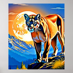Mountain Cougar: Sunset Majesty Poster